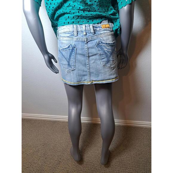 Worthington Collection Abstract Floral Lace Top Aqua Green Blouse - Picture 6 of 6